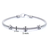 316L Çelik Düğüm Detaylı Gri Erkek Kelepçe Bileklik EBLK-422 thumbnail 3