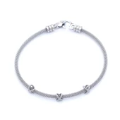 316L Çelik Düğüm Detaylı Gri Erkek Kelepçe Bileklik EBLK-422 thumbnail 1