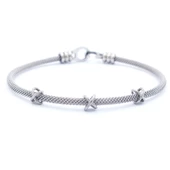 316L Çelik Düğüm Detaylı Gri Erkek Kelepçe Bileklik EBLK-422 thumbnail 5