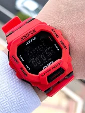 Joefox G-SHOCK Kasa Kırmızı/Siyah Digital 5 Atm Suya Dayanıklı 2 Yıl Garantili Spor Kol Saati J-GS01 thumbnail 1