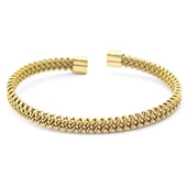 Altın Kaplama Halat Model  Erkek Kelepçe Bileklik EBLK-435 thumbnail 1
