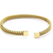 Altın Kaplama Halat Model  Erkek Kelepçe Bileklik EBLK-435 thumbnail 4
