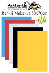 Renkli Mukavva 5 Renk 50x70 cm 1 Paket Sert Renkli Karton 1.0 mm Okul Okul Öncesi Anasınıfı Hobi Etkinlik - 1