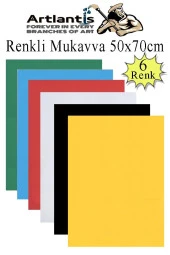 Renkli Mukavva 6 Renk 50x70 cm 1 Paket Sert Renkli Karton 1.0 mm Okul Okul Öncesi Anasınıfı Hobi Etkinlik - 1