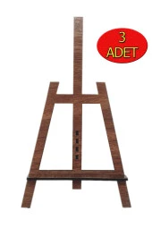 KEMSON Şövale Lazer Kesim Mini Şövale Çerçeve Ayağı Ceviz 12x19 Cm 3 Adet - 1