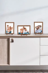 HYL 3 Adet Ahşap Ayaklı Resim Çerçevesi 13x18 Resme Uygun (CAMSIZ) - 1