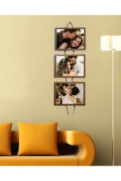 GİZEM SHOP Üçlü Jüt Halatlı Resim Çerçevesi 21x15 Resimler Için Uygundur - 5