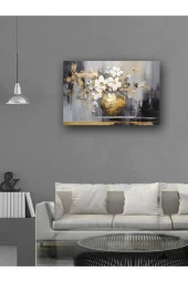 YALOVA SHOP Dekoratif Gold Vazo Yağlıboya Temalı UV Baskı Tablo - 4