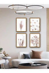 YALOVA SHOP Dekoratif Soft Botanik Temalı 4 lü Tablo Seti thumbnail 2