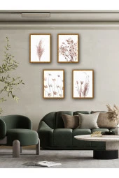 YALOVA SHOP Dekoratif Soft Botanik Temalı 4 lü Tablo Seti thumbnail 3