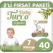 Baby Turco Doğadan 2'li Fırsat Paketi Bebek Bezi 7 Numara Xxlarge 40 Adet - 1