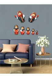 HYL Halay Çeken Yerli Matruşkalar,7 Adet Değişik Boylarda Duvar Dekoru thumbnail 4