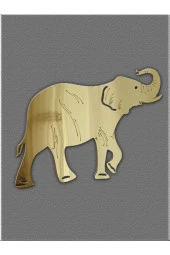 KEMSON 7'li Bereket Fil Seti Gold Ayna Pleksi Dekoratif Ürün thumbnail 3