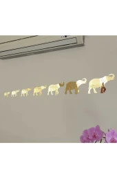 GİZEM SHOP 7'li Bereket Fil Seti Gold Ayna Pleksi Dekoratif Ürün - 4