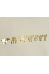 GİZEM SHOP 7'li Bereket Fil Seti Gold Ayna Pleksi Dekoratif Ürün - 8