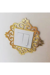 GİZEM SHOP Dekoratif Pleksi Priz Anahtar Çerçevesi Tekli Gold - 1