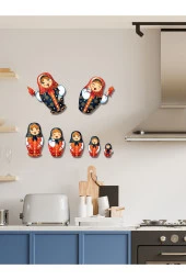 HYL Halay Çeken Yerli Matruşkalar,7 Adet Değişik Boylarda Duvar Dekoru thumbnail 2