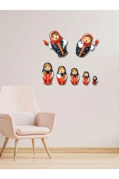 HYL Halay Çeken Yerli Matruşkalar,7 Adet Değişik Boylarda Duvar Dekoru thumbnail 1