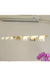 GİZEM SHOP 7'li Bereket Fil Seti Gold Ayna Pleksi Dekoratif Ürün - 2