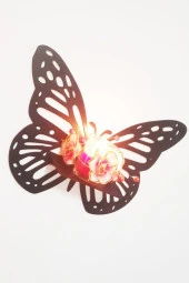 KEMSON Dekoratif Kelebek Figürlü Duvar Rafı Mumluk Bibloluk Lazer Kesim thumbnail 2