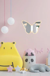Odun Marketi Kelebek Figürlü Çocuk Odası Dekoratif Pleksi Kırılmaz Ayna Kelebek thumbnail 1