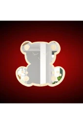 GİZEM SHOP Ayıcık Figürlü Çocuk Odası Dekoratif Kırılmaz Pleksi Ayna Ayıcık thumbnail 2