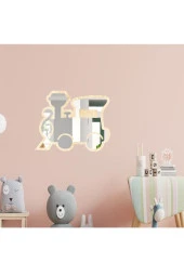 Odun Marketi Tren Figürlü Çocuk Odası Dekoratif Kırılmaz Pleksi Ayna Tren thumbnail 2