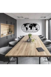 GİZEM SHOP Dünya Haritası Atlası 3 Parça Lazer Kesim Ahşap Duvar Dekoru Siyah 120cm Ofis Ve Ev Dekorasyonunda thumbnail 3