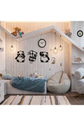 GİZEM SHOP Sevimli Pandalar Çocuk Odası Duvar Dekoru Mutfak ve Koridor İçin Muhteşem Tasarımlar thumbnail 5