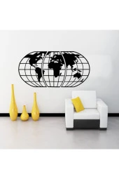 GİZEM SHOP Dünya Haritası Atlası 3 Parça Lazer Kesim Ahşap Duvar Dekoru Siyah 120cm Ofis Ve Ev Dekorasyonunda thumbnail 6