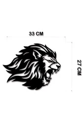 GİZEM SHOP Aslan Duvar Dekoru Duvar Süsü, Ahşap Lazer Kesim Dekoratif Tablo Siyah thumbnail 6