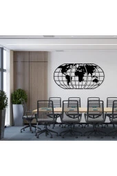 GİZEM SHOP Dünya Haritası Atlası 3 Parça Lazer Kesim Ahşap Duvar Dekoru Siyah 120cm Ofis Ve Ev Dekorasyonunda thumbnail 4