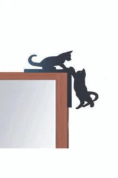 GİZEM SHOP Dekoratif Kedi Tasarımlı Kapı Ve Ayna Köşe Süsü thumbnail 2