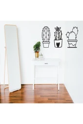 GİZEM SHOP Kaktüsler Duvar Dekoru, Duvar Süsü, Ahşap Lazer Kesim Dekoratif Tablo Siyah thumbnail 3