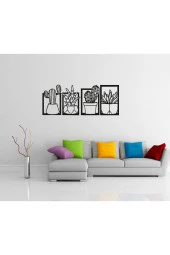 HYL Kaktüsler Dörtlü Set Duvar Dekoru, Duvar Süsü, Ahşap Lazer Kesim Dekoratif Tablo Siyah. thumbnail 6