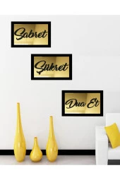 GİZEM SHOP 3d Sabret Şükret Dua Et 3'lü Set (26*16) thumbnail 3