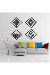 HYL Dört Element Temalı Modern Ahşap Duvar Tablo Siyah - 3