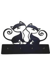 HYL Dekoratif Ahşap Lazer Kesim Kedi Anahtar Askılığı - 1