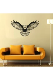 HYL Kartal Figürlü Duvar Dekoru,kara Kartal Duvar Süsü, Ahşap Lazer Kesim Dekoratif Tablo Siyah - 1