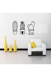GİZEM SHOP Kaktüsler Duvar Dekoru, Duvar Süsü, Ahşap Lazer Kesim Dekoratif Tablo Siyah thumbnail 4