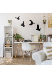 Odun Marketi Ahşap Dörtlü Kuş Duvar Süsü thumbnail 1