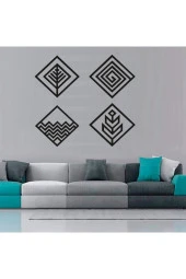 HYL Dört Element Temalı Modern Ahşap Duvar Tablo Siyah - 8