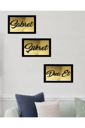 GİZEM SHOP 3d Sabret Şükret Dua Et 3'lü Set (26*16) thumbnail 1
