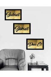 GİZEM SHOP 3d Sabret Şükret Dua Et 3'lü Set (26*16) thumbnail 4