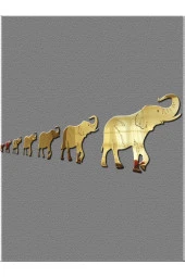 HYL 7'li Bereket Fil Seti Gold Ayna Pleksi Dekoratif Ürün - 4