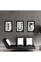 GİZEM SHOP Elif Lam Mim Dekoratif Duvar Tablo Set Gümüş - 2