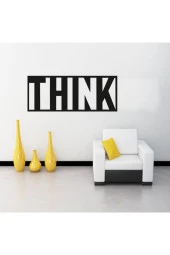 HYL Thınk Üç Boyutlu Duvar Yazısı Dekoru,duvar Süsü, Ahşap Lazer Kesim Dekoratif Tablo Siyah thumbnail 2