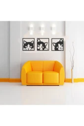 GİZEM SHOP Kedicikler Duvar Dekorusevimli Kediler Duvar Süsü, Ahşap Lazer Kesim Dekoratif Tablo Siyah 39x39 thumbnail 2