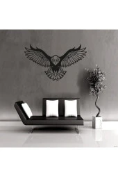 HYL Kartal Figürlü Duvar Dekoru,kara Kartal Duvar Süsü, Ahşap Lazer Kesim Dekoratif Tablo Siyah - 2