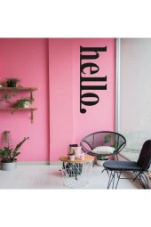 GİZEM SHOP Hello Dekoratif Ahşap Siyah Duvar Yazısı Siyah thumbnail 2